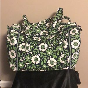 Floral Quilted Tote Bag in Green and White